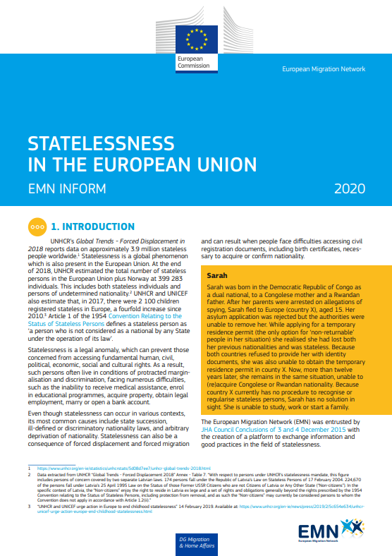 EMN Inform “Osebe brez statusa v EU”, januar 2020