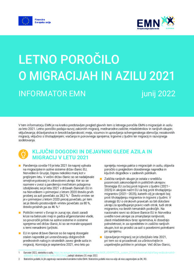 thumbnail of Letno poročilo o migracijah in azilu 2022